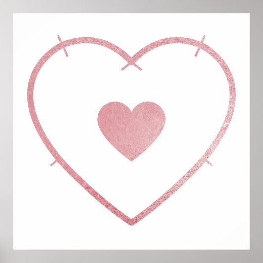 Je hart in mijn hart Blush roze Folie Poster (Voorkant)