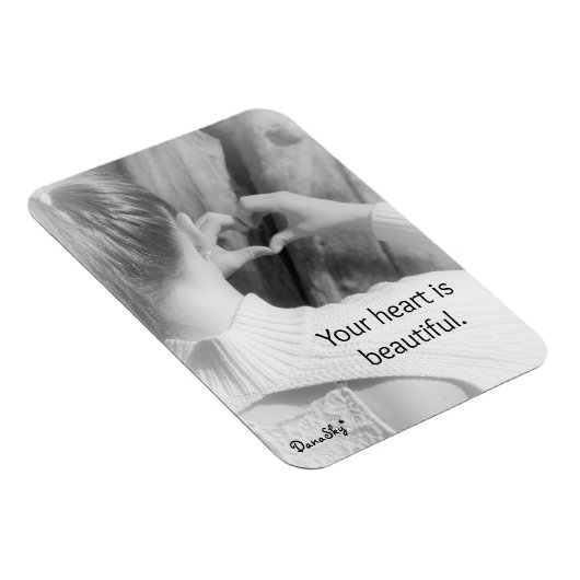 "Je hart is mooi" Zwart / Wit Magneet (Rechterzijde)