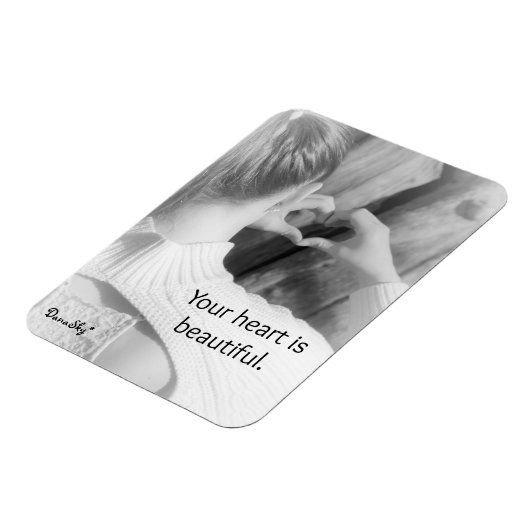 "Je hart is mooi" Zwart / Wit Magneet (Linkerzijde)