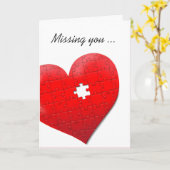 Je hart puzzel kaart missen (Gele Bloem)