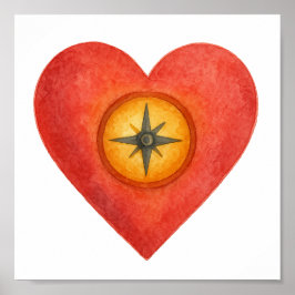 Je hart weet de juiste richting poster