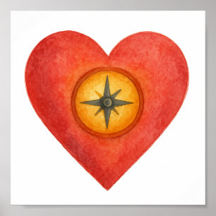 Je hart weet de juiste richting poster