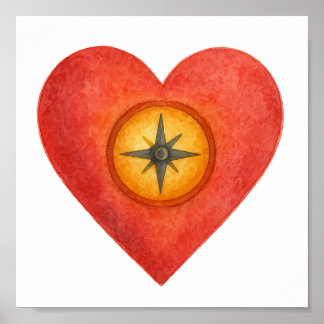 Je hart weet de juiste richting poster