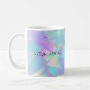 #Je Hashtag, Teal & Paarse Iriserende Ontwerp Koffiemok
