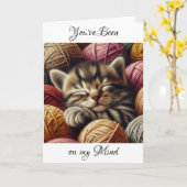 Je hebt aan mijn hoofd gezeten | Schattigee kitten Kaart (Gele Bloem)