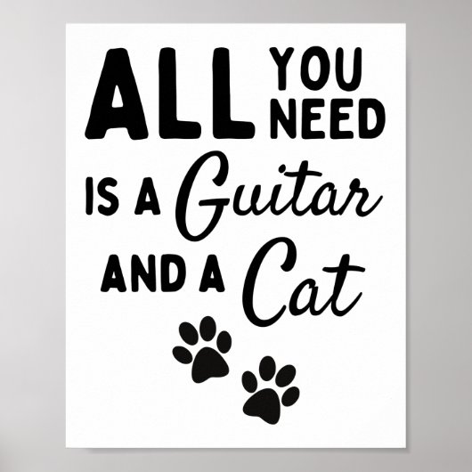 Je hebt alleen gitaar en een kat nodig poster (Voorkant)