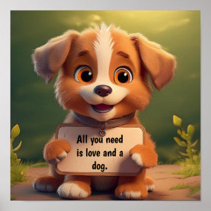 Je hebt alleen liefde en een hond nodig. poster