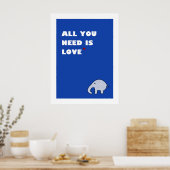 je hebt alleen liefde nodig - poster ( blauw ) (Keuken)