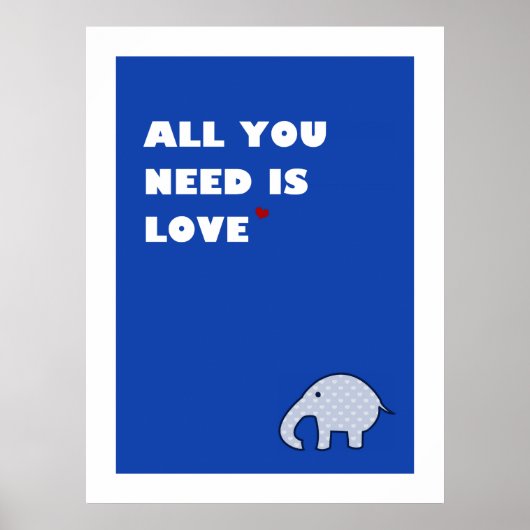 je hebt alleen liefde nodig - poster ( blauw ) (Voorkant)