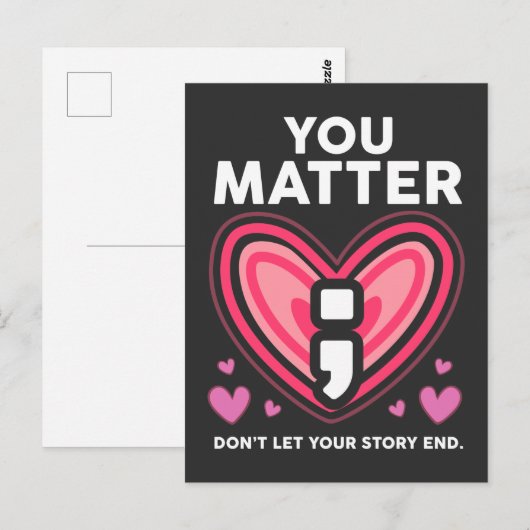 Je hebt belang bij verhaal Semicolon Mental Health Briefkaart (Voorkant / Achterkant)