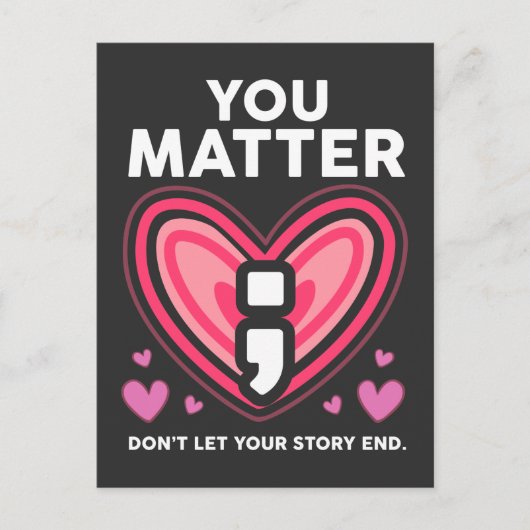 Je hebt belang bij verhaal Semicolon Mental Health Briefkaart (Voorkant)