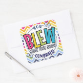 je hebt dat testbericht toegevoegd Gefeliciteerd Vierkante Sticker (Envelop)