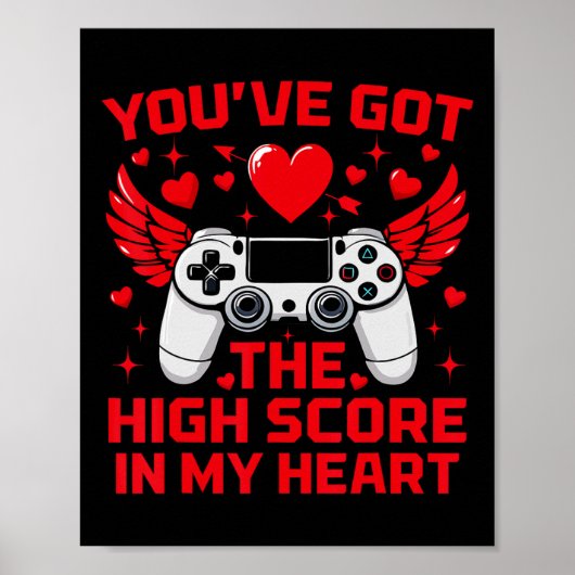 Je hebt de hoge score in mijn hart Grappig Valent Poster (Voorkant)
