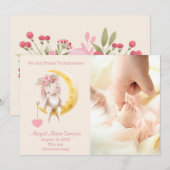 Je hebt de 'Moon Bunny Photo Birth'-aankondiging g Kaart (Voorkant / Achterkant)