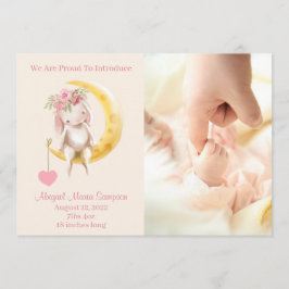 Je hebt de 'Moon Bunny Photo Birth'-aankondiging g Kaart