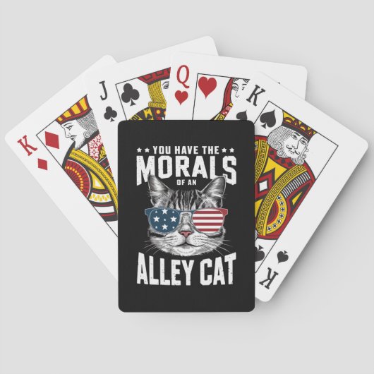 Je hebt de moraal van een zwerfkat Grappige grap Pokerkaarten (Achterkant)