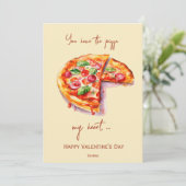 Je hebt de pizza in mijn hart, grappige Valentijns Feestdagenkaart (Staand voorkant)