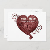 Je hebt de sleutel tot mijn hart briefkaart (Voorkant / Achterkant)