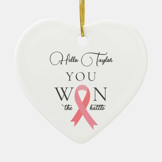 Je hebt de strijd tegen borstkanker gewonnen keramisch ornament (Voorkant)