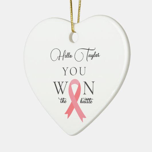 Je hebt de strijd tegen borstkanker gewonnen keramisch ornament (Links)