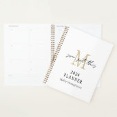 Je hebt deze 2024 Monogram Initiaal naam wit Planner (Display)