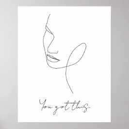 Je hebt deze aangepaste tekst voor Line Art Poster