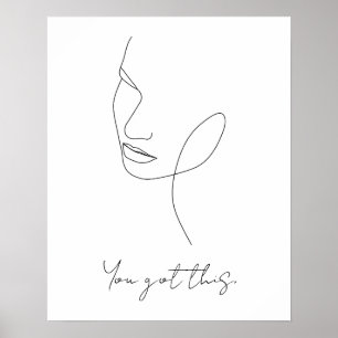 Je hebt deze aangepaste tekst voor Line Art Poster