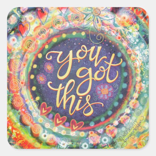 Je hebt deze Boho Pastel  inspiratie Vierkante Sticker (Voorkant)