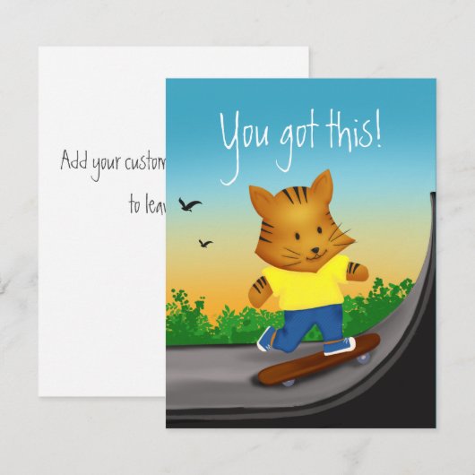 Je hebt deze Cute Tiger op Skateboard Flat Card (Voorkant / Achterkant)