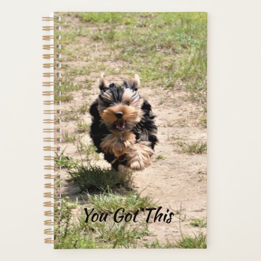 Je hebt deze Cute Yorkie aan het runnen. Planner (Voorkant)