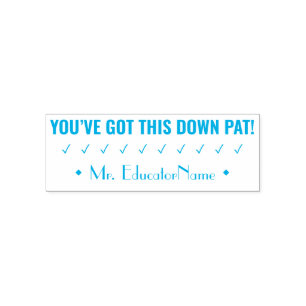 "JE HEBT DEZE DOWN PAT!" Teacher Rubber Stamp Zelfinktende Stempel