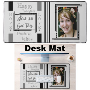 Je hebt deze foto toegevoegd grijs zwart bureaumat