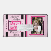 Je hebt deze foto toegevoegd roze zwart bureaumat (Keyboard & Muis)