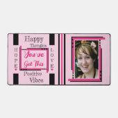 Je hebt deze foto toegevoegd roze zwart bureaumat (Voorkant)