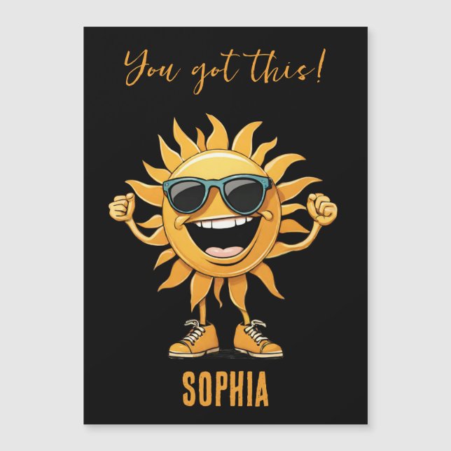 Je hebt deze grappige lachende zon met een zonnebr (Voorkant)