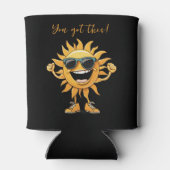 Je hebt deze grappige lachende zon met een zonnebr blikjeskoeler (Achterkant)