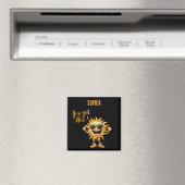 Je hebt deze grappige lachende zon met een zonnebr magneet (Insitu (Vaatwasser))