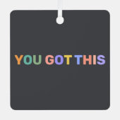 Je hebt deze kleurrijke donkergrijze gepersonalise metalen ornament (Voorkant)