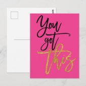 Je hebt deze Motivatie Quote Hot Pink Briefkaart (Voorkant / Achterkant)