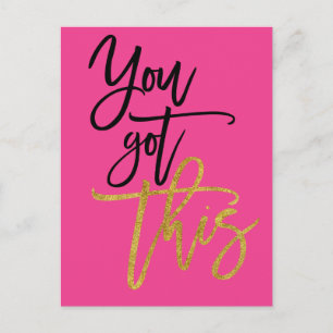 Je hebt deze Motivatie Quote Hot Pink Briefkaart