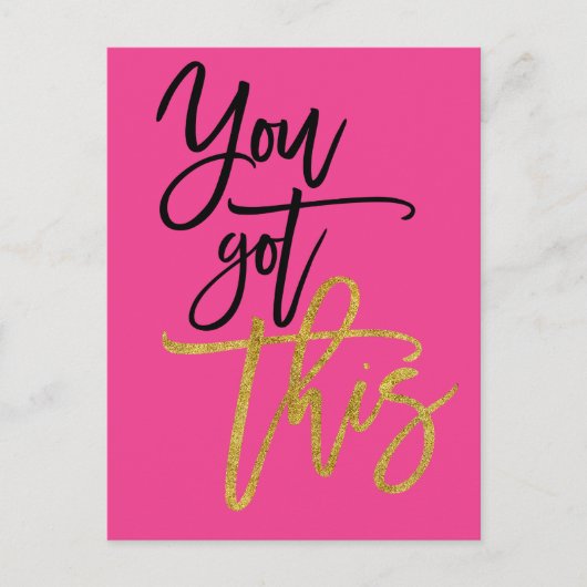 Je hebt deze Motivatie Quote Hot Pink Briefkaart (Voorkant)