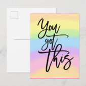 Je hebt deze Motivatie quote Rainbow Colors Briefkaart (Voorkant / Achterkant)
