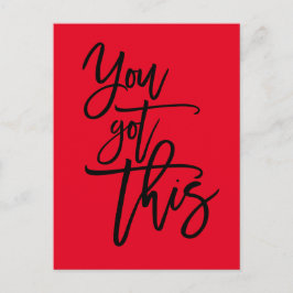 Je hebt deze Motivatie quote zwart op rood Briefkaart