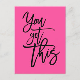 Je hebt deze Motivatie quote zwart op roze Briefkaart