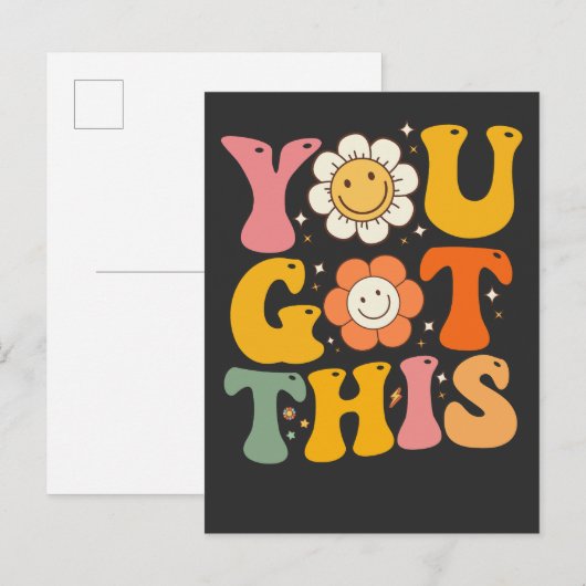 Je hebt deze Motivatie testdag Groovy Uitnodiging Briefkaart (Voorkant / Achterkant)