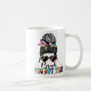 Je hebt deze rommelige Bun Tie Dye Teacher testdag Koffiemok