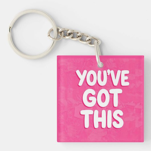 Je hebt deze woorden in roze sleutelhanger (voorkant)