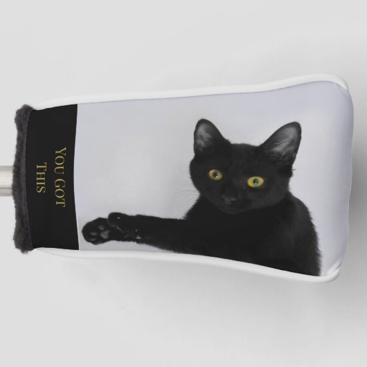 Je hebt deze zwarte kat foto golfheadcover (Voorkant)