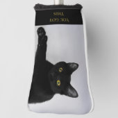 Je hebt deze zwarte kat foto golfheadcover (Draai 90)