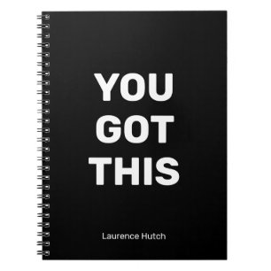 Je hebt deze zwarte minimalist   JOUW NAAM Notitieboek